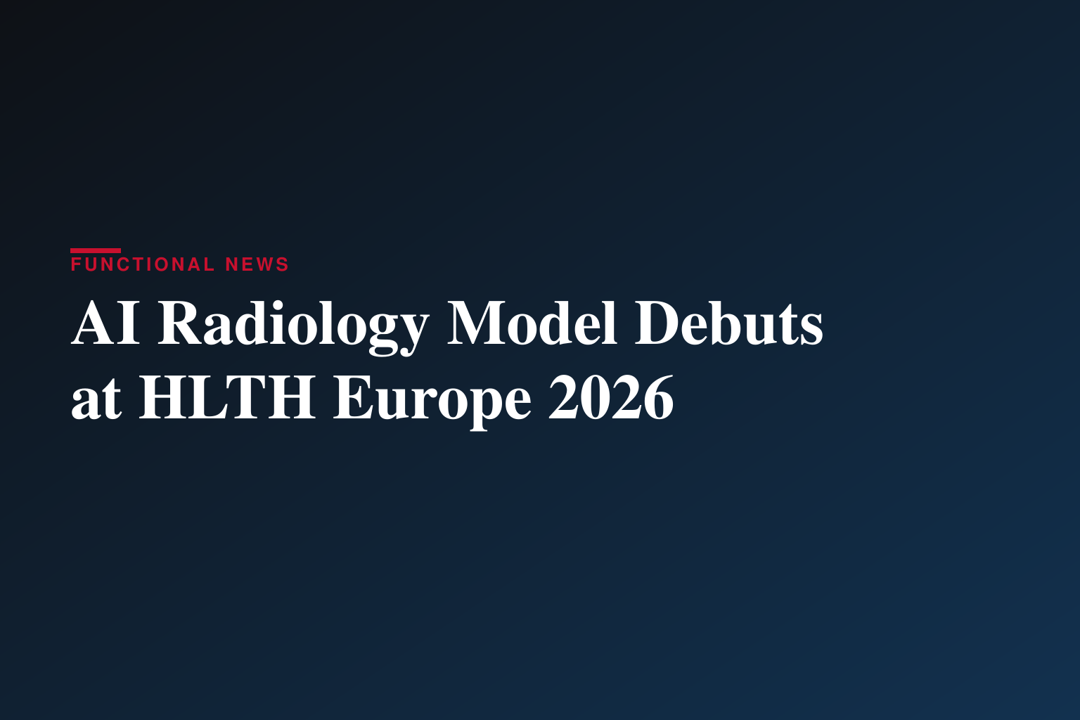 KFSH stellt auf der HLTH Europe 2026 ein KI-Modell für die angewandte Radiologie vor