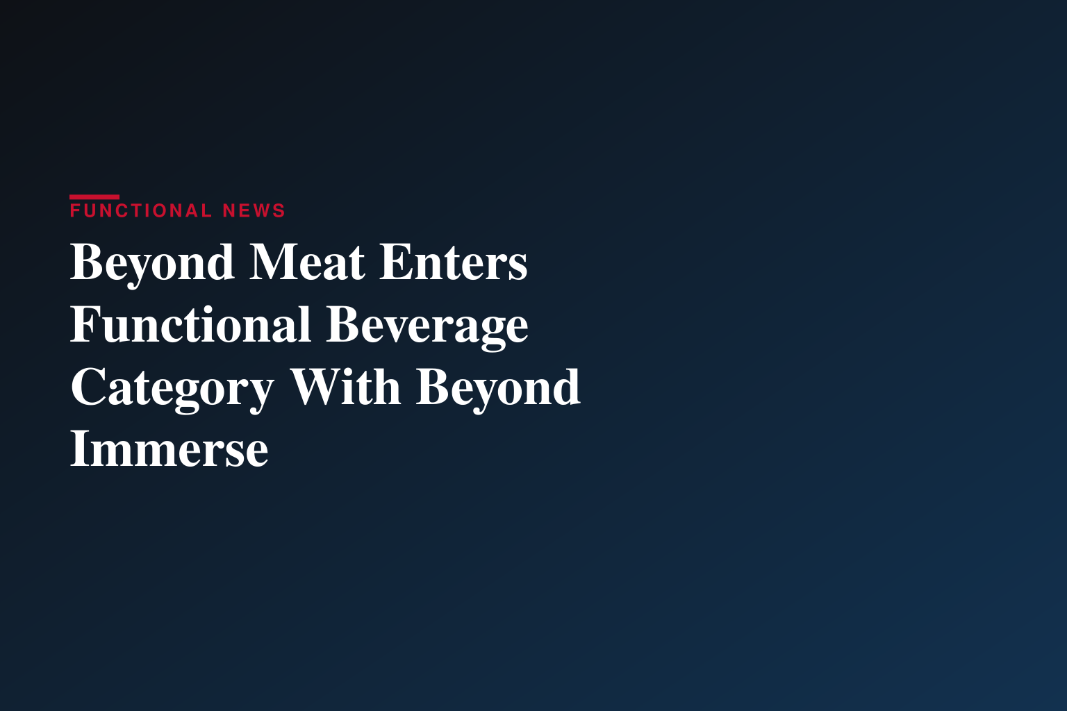 Beyond Meat® Launches Beyond Immerse™ in New York