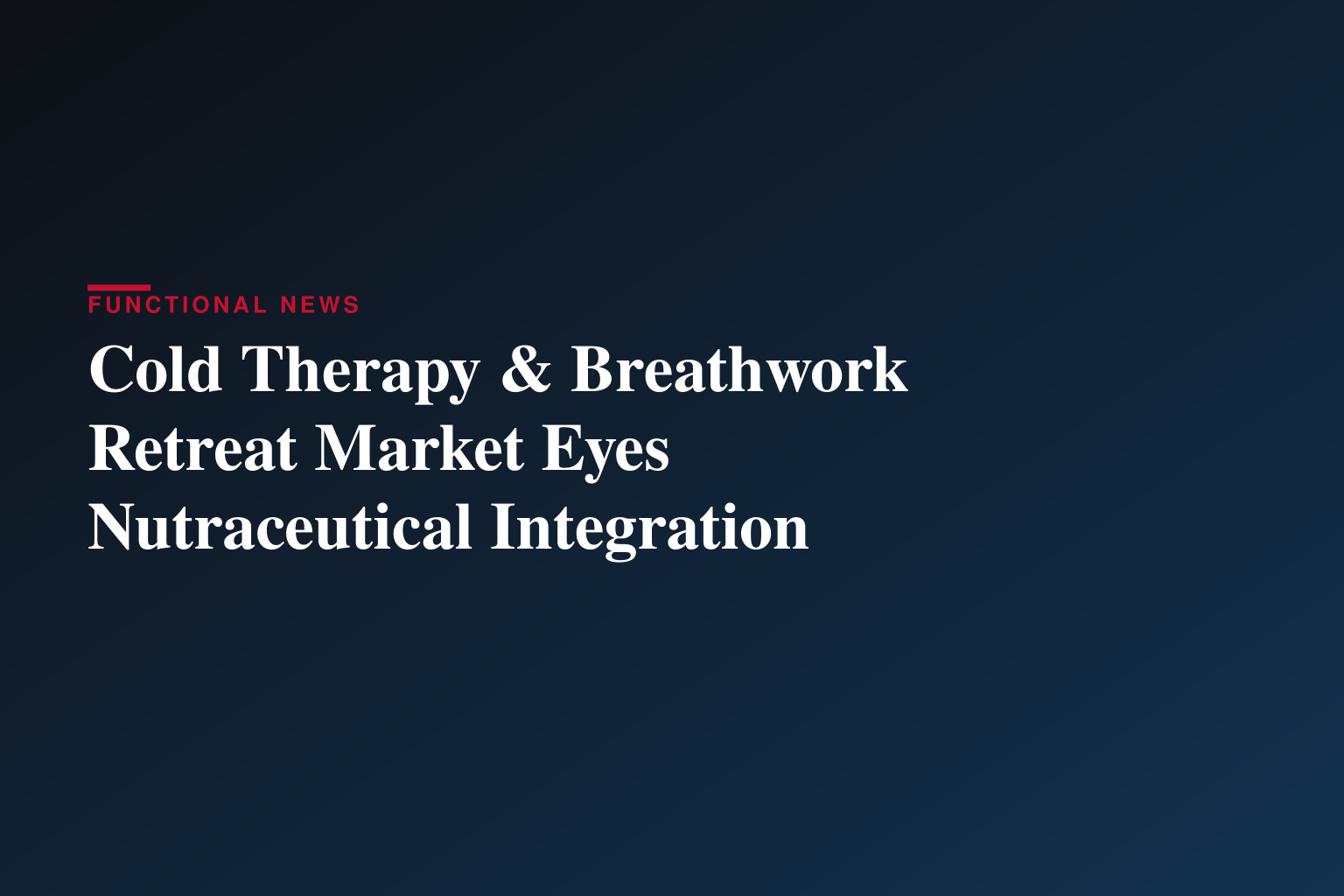 Pleinement Givré Releases Industry Report Examining the Growing Role of Breathwork, Cold Therapy, and Contrast Therapy in Stress Management and Longevity
