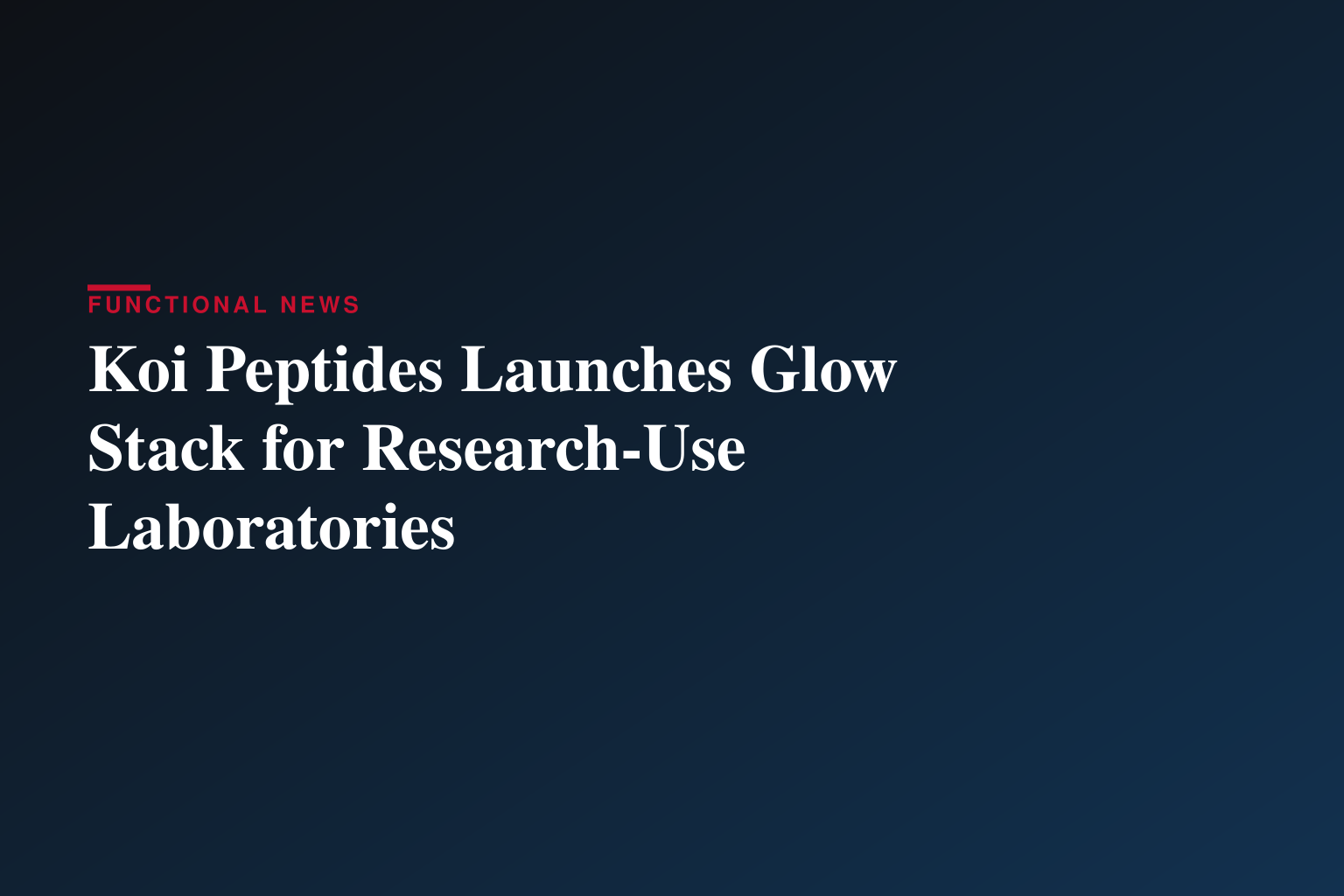 Glow Peptide Stack Launched by Koi Peptides for Laboratory Use