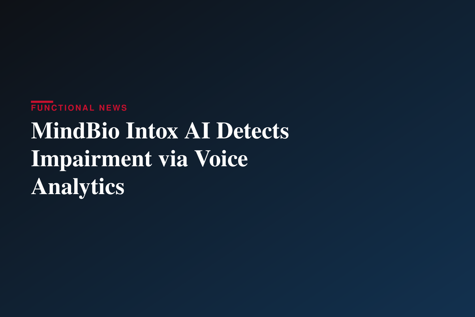 MindBio Launches Intox AI™ in Major Advancement for Drug Use Detection