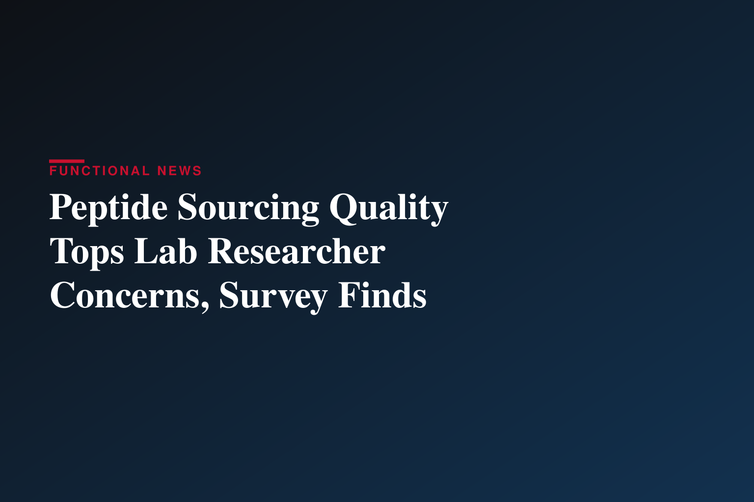 Koi Peptides Survey Finds 75% of Lab Researchers Cite Sourcing Quality as Top Concern