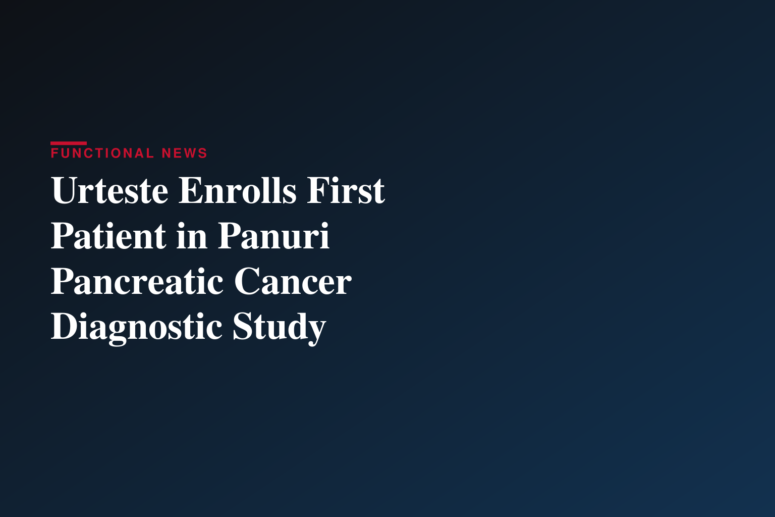 Urteste S.A. enrolls the first patient in the Panuri test clinical study